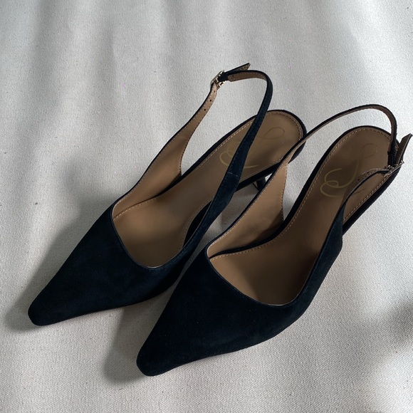 Sam Edelman Pointy Toe Suede Kitten Heel - Picture 2 of 5